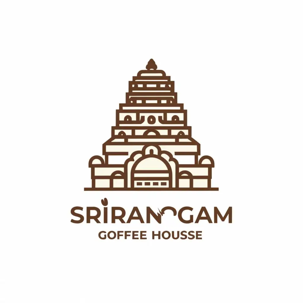 LOGO-Design-For-Srirangam-Coffee-House-Minimalistic-Temple-Gopuram-Symbol