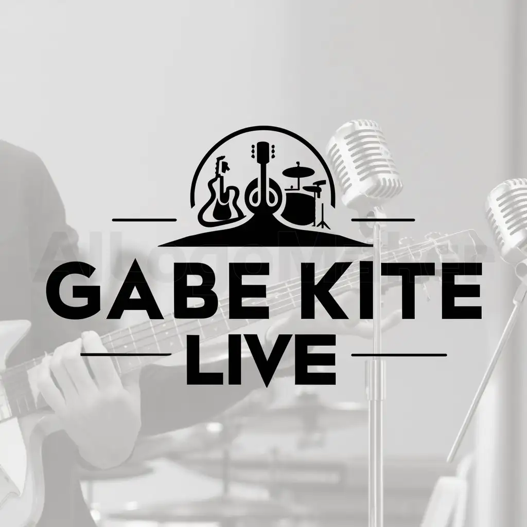 a logo design,with the text "Gabe Kite Live", main symbol:Live Concert,Moderate,clear background
