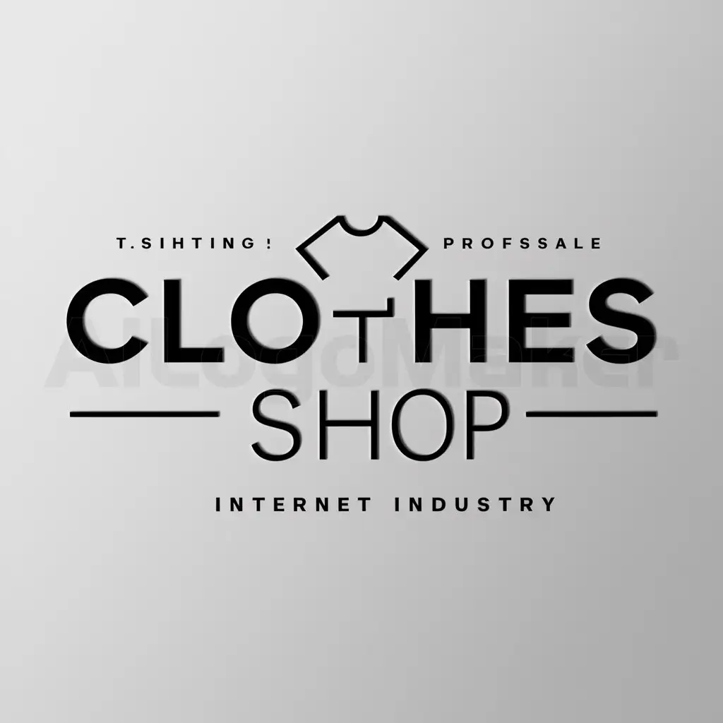 a logo design,with the text "Clothes shop", main symbol:T-shirt,Minimalistic,be used in Internet industry,clear background