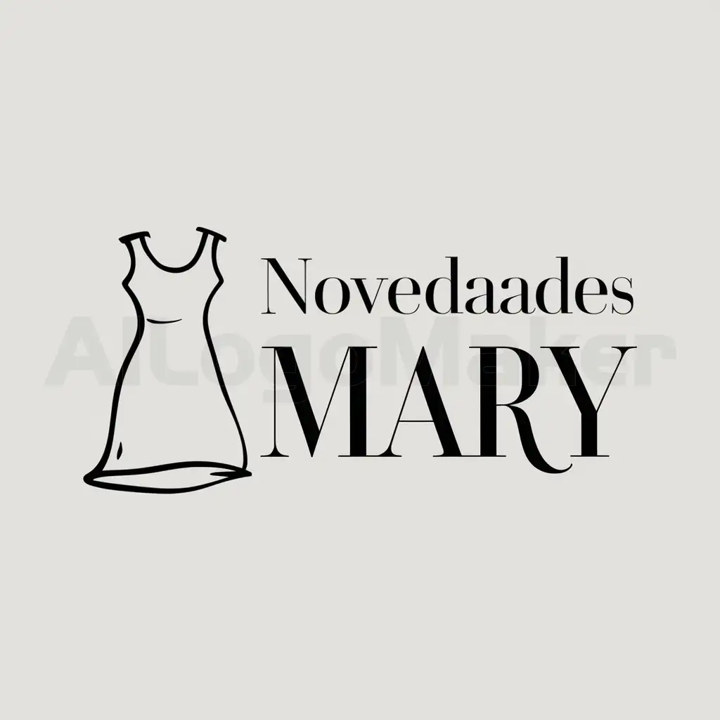 a logo design,with the text "Novedades Mary", main symbol:Ropa,Moderate,clear background