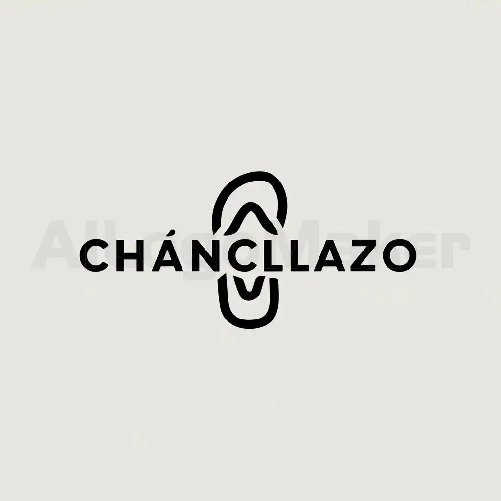 a logo design,with the text "chanclazo", main symbol:chancla,Minimalistic,clear background