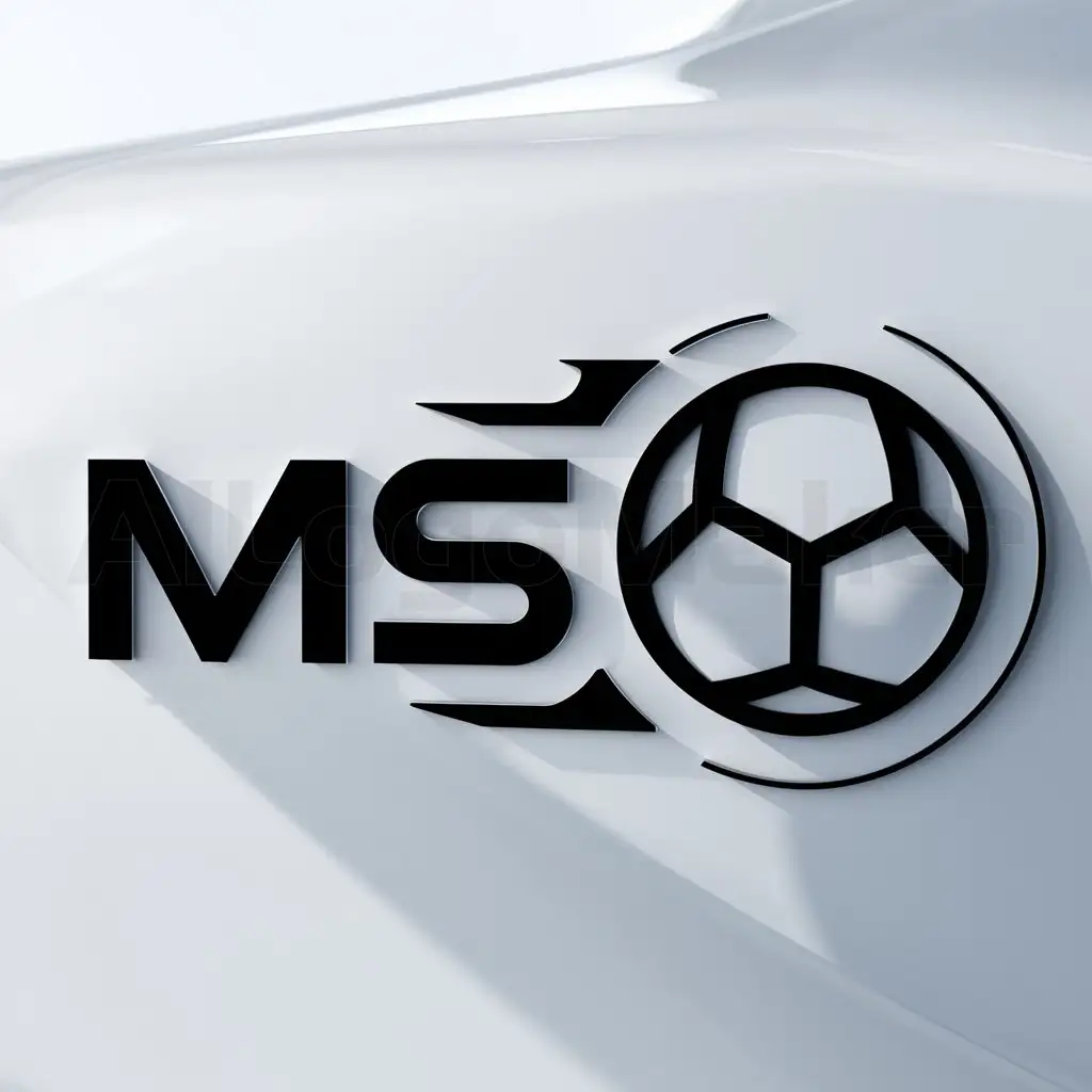 a logo design,with the text "MS", main symbol:soccer,Minimalistic,clear background