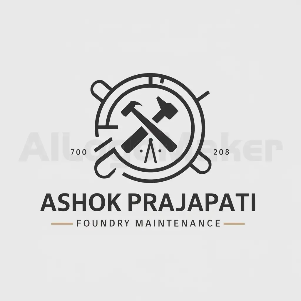a logo design,with the text "Ashok Prajapati", main symbol:Meteorological and foundry maintenance,Moderate,be used in Manager industry,clear background