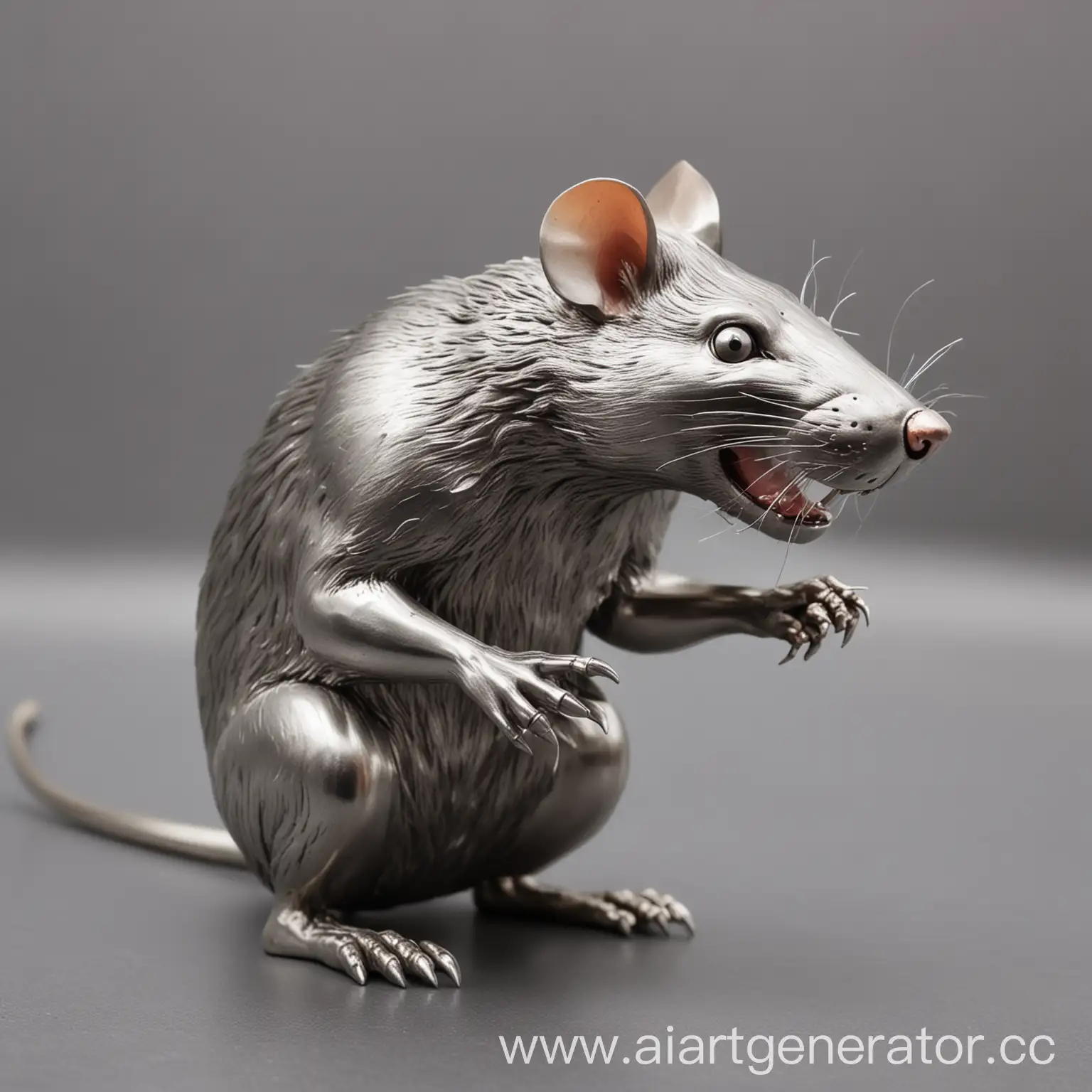 Sleek-Stainless-Steel-Rat-Sculpture