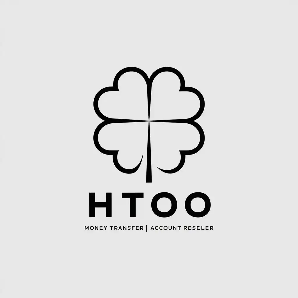 a logo design,with the text "HTOO - Money Transfer | Account Reseller", main symbol:Lucky,Moderate,be used in Internet industry,clear background