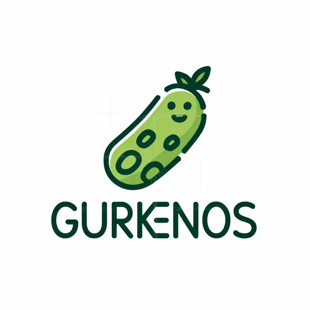 a logo design,with the text "Gurkenos", main symbol:Gurkenos Fotosos, cucumber,Minimalistic,be used in Entertainment industry,clear background