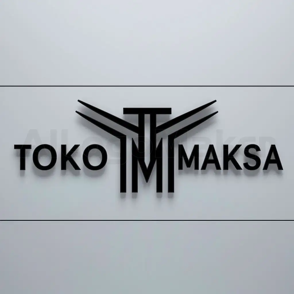 a logo design,with the text "Toko Maksa", main symbol:TM,Moderate,clear background