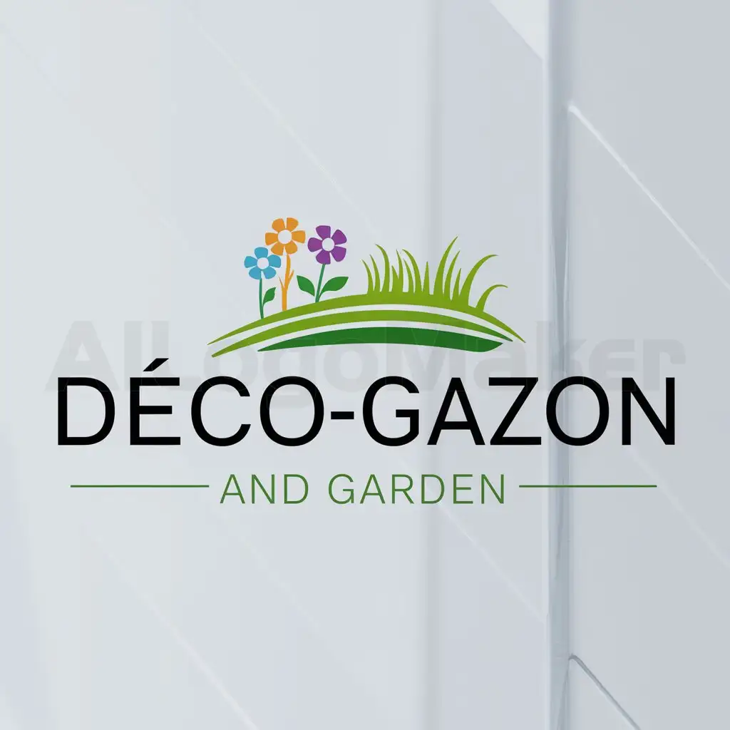 a logo design,with the text "Déco-Gazon and Garden", main symbol:decoration des jardins et vente de gazons,Moderate,be used in Others industry,clear background