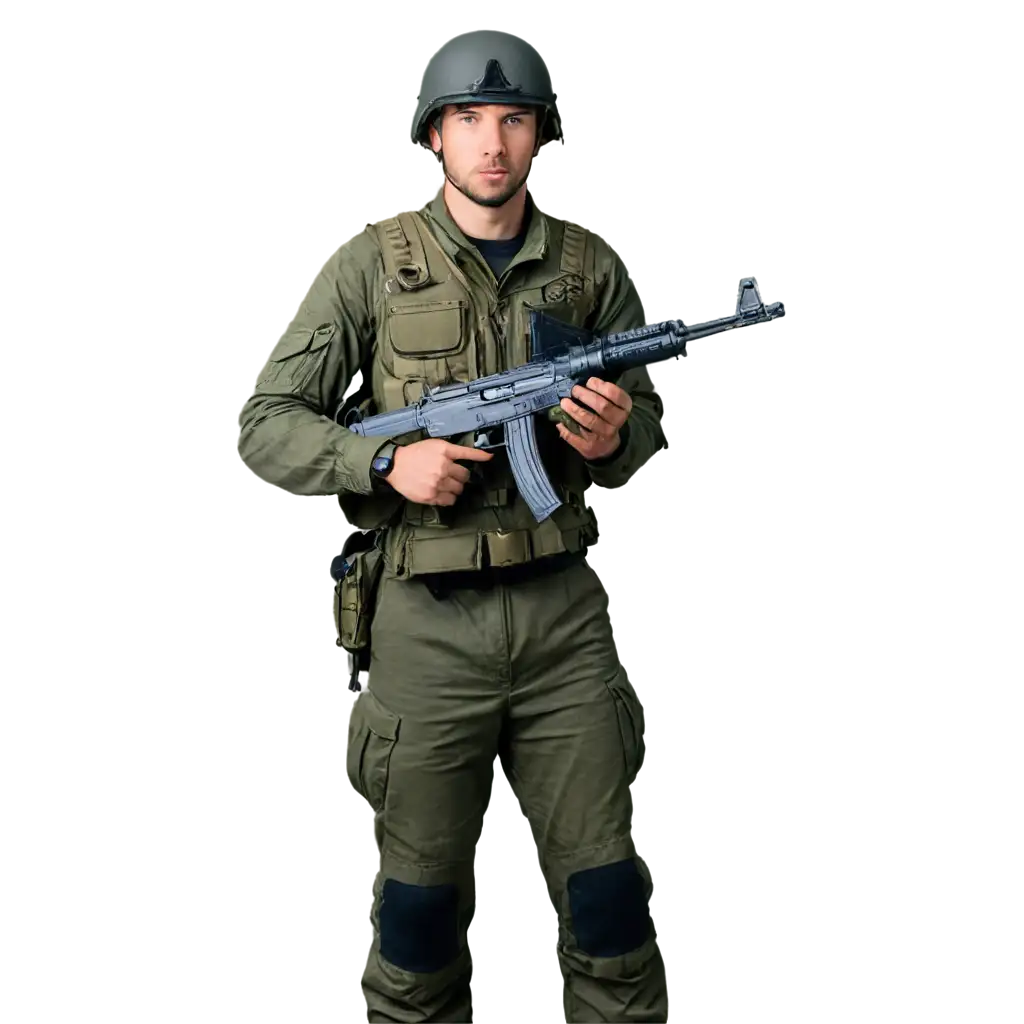 real fit soldier holding akm

