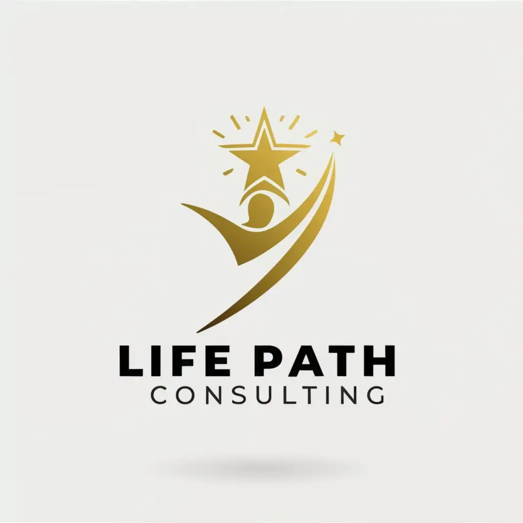 a logo design,with the text "Life Path Consulting", main symbol:Man taking a star,Moderate,be used in Nonprofit industry,clear background