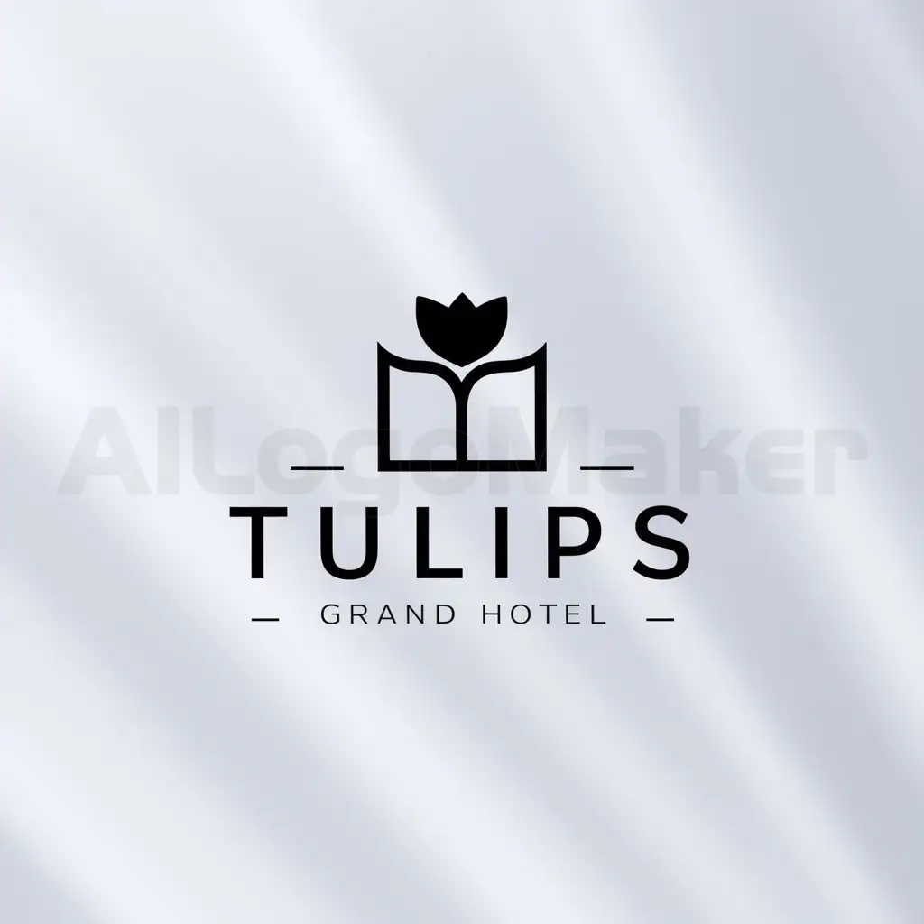 a logo design,with the text "Tulips grand hotel", main symbol:hotel,Minimalistic,clear background