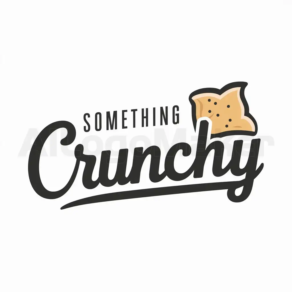 a logo design,with the text "Something Crunchy", main symbol:pita chips,Moderate,be used in snacks industry,clear background