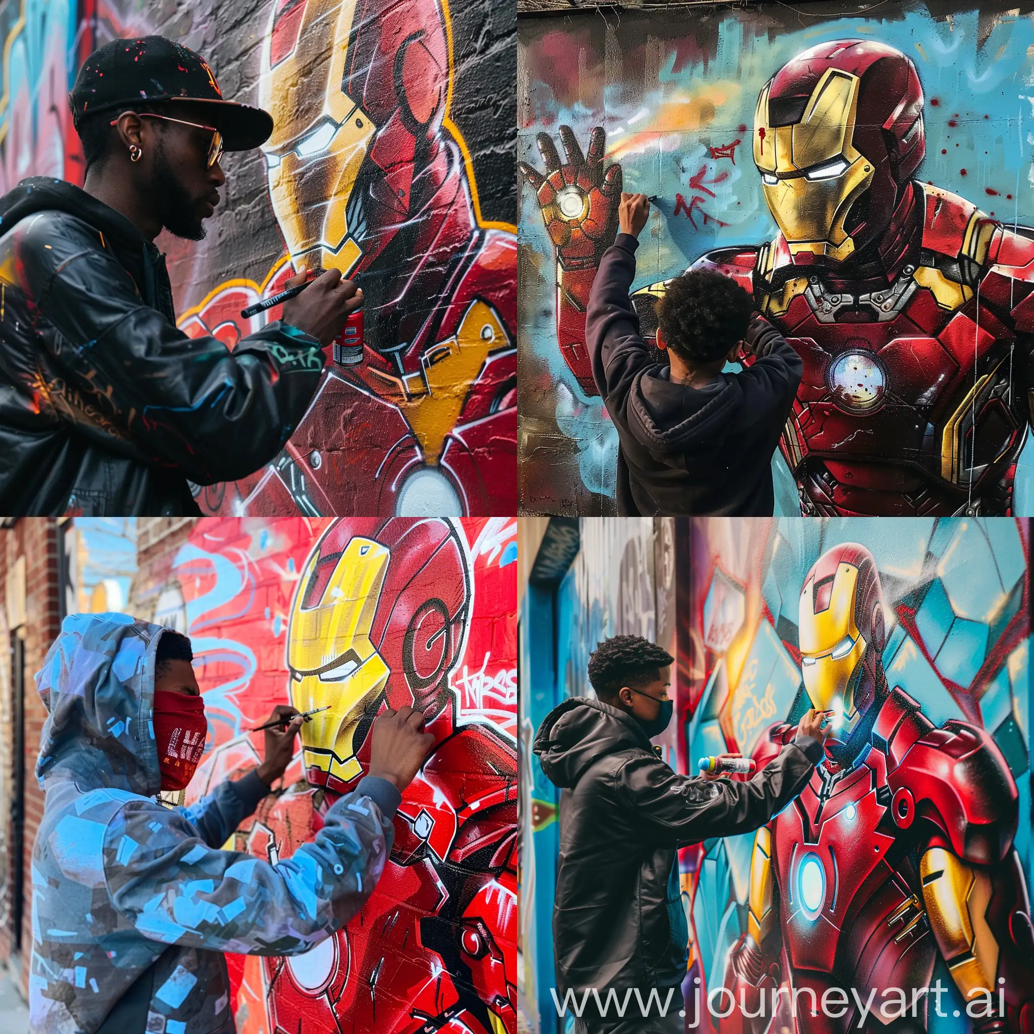 Miles-Morales-Graffiti-Painting-of-Iron-Man