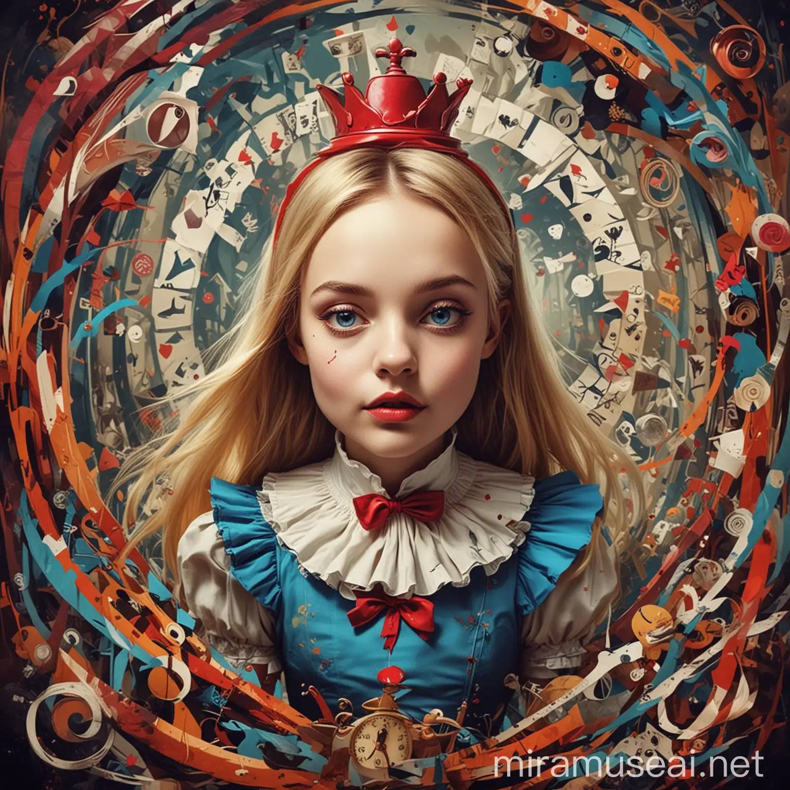 Alice in Wonderland Abstract Art Whimsical Interpretation of a Classic Tale