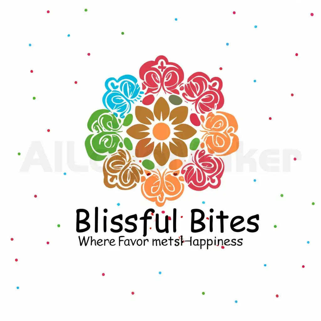 a logo design,with the text "Blissful Bites where flavor meets happiness", main symbol:Indian sweets,Moderate,be used in Restaurant industry,clear background