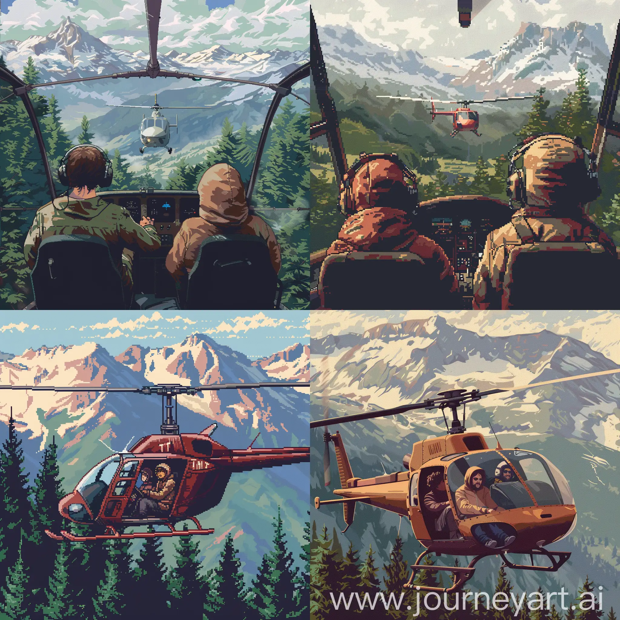 Helicopter-Flight-Over-Mountainous-Forests