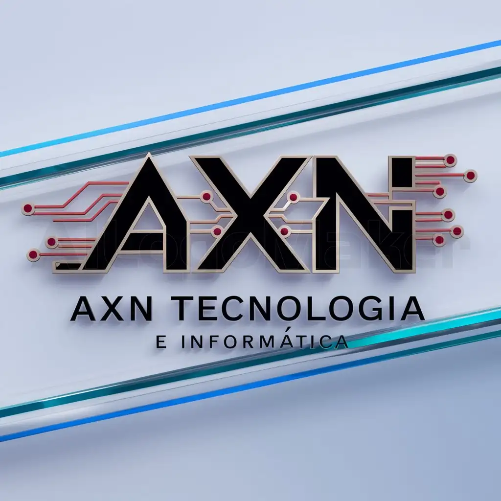 a logo design,with the text "AXN TECNOLOGIA E INFORMÁTICA", main symbol:AXN,Minimalistic,clear background