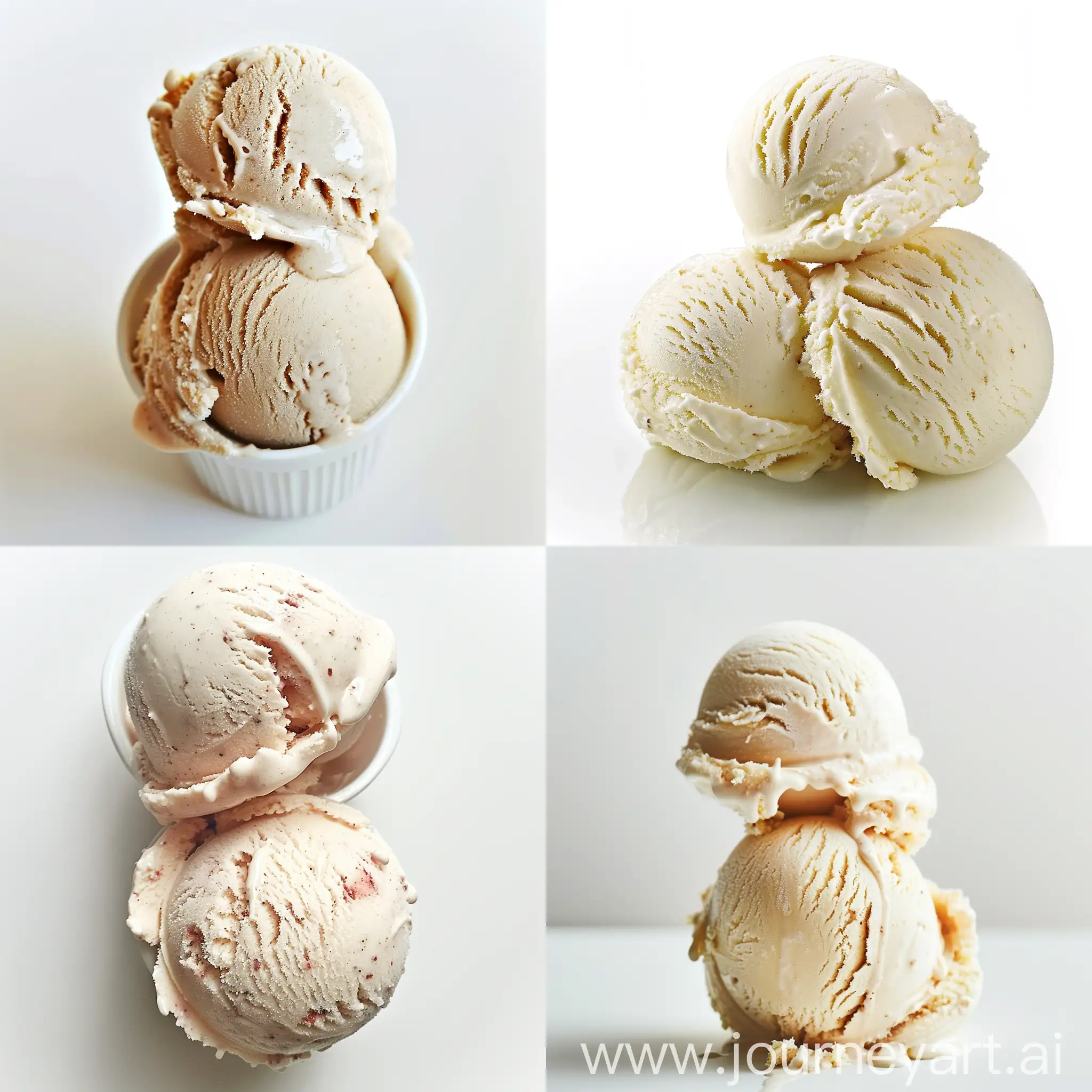 Two-Scoops-of-Ice-Cream-on-White-Background