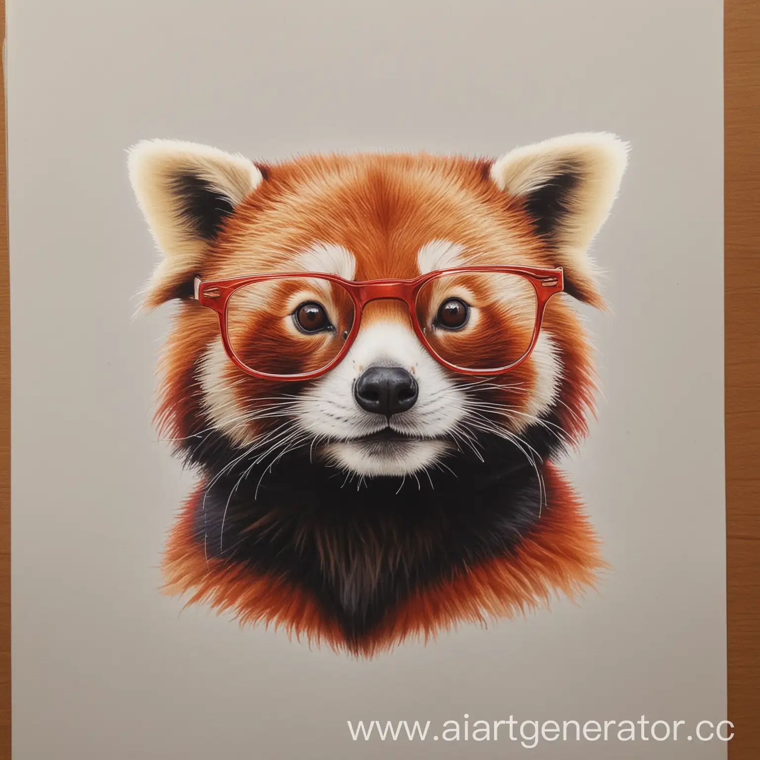Cute-Red-Panda-Wearing-Glasses-Illustration
