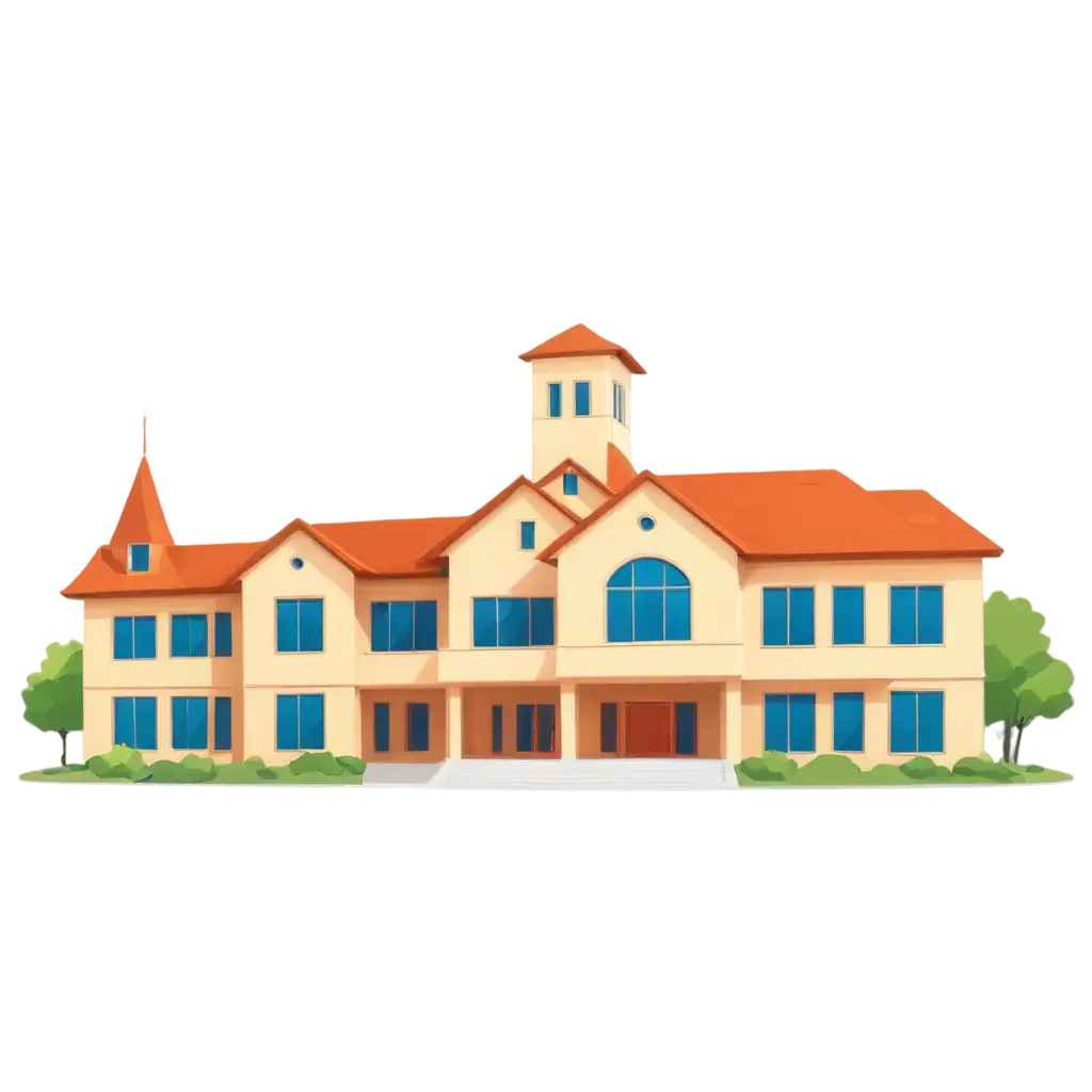 Stunning-Flat-Cartoon-University-Building-PNG-Image-Enhance-Your-Designs-with-Vibrant-Academic-Charm