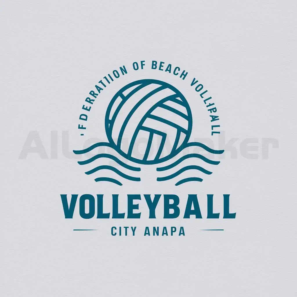 a logo design,with the text "Federation of beach volleyball city Anapa", main symbol:Volleyball,complex,be used in Sports Fitness industry,clear background