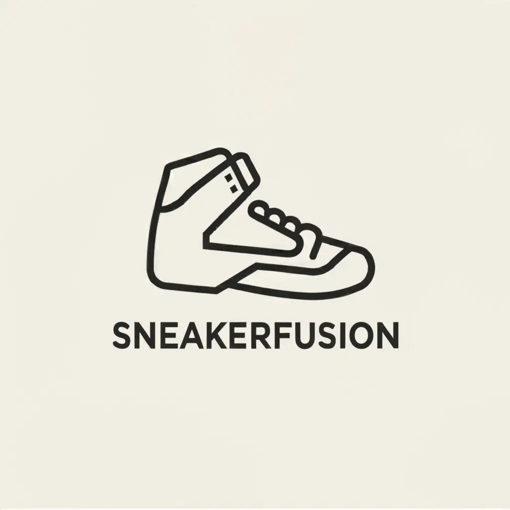 a logo design,with the text "SneakerFusion", main symbol:sneakers,Minimalistic,be used in Retail industry,clear background