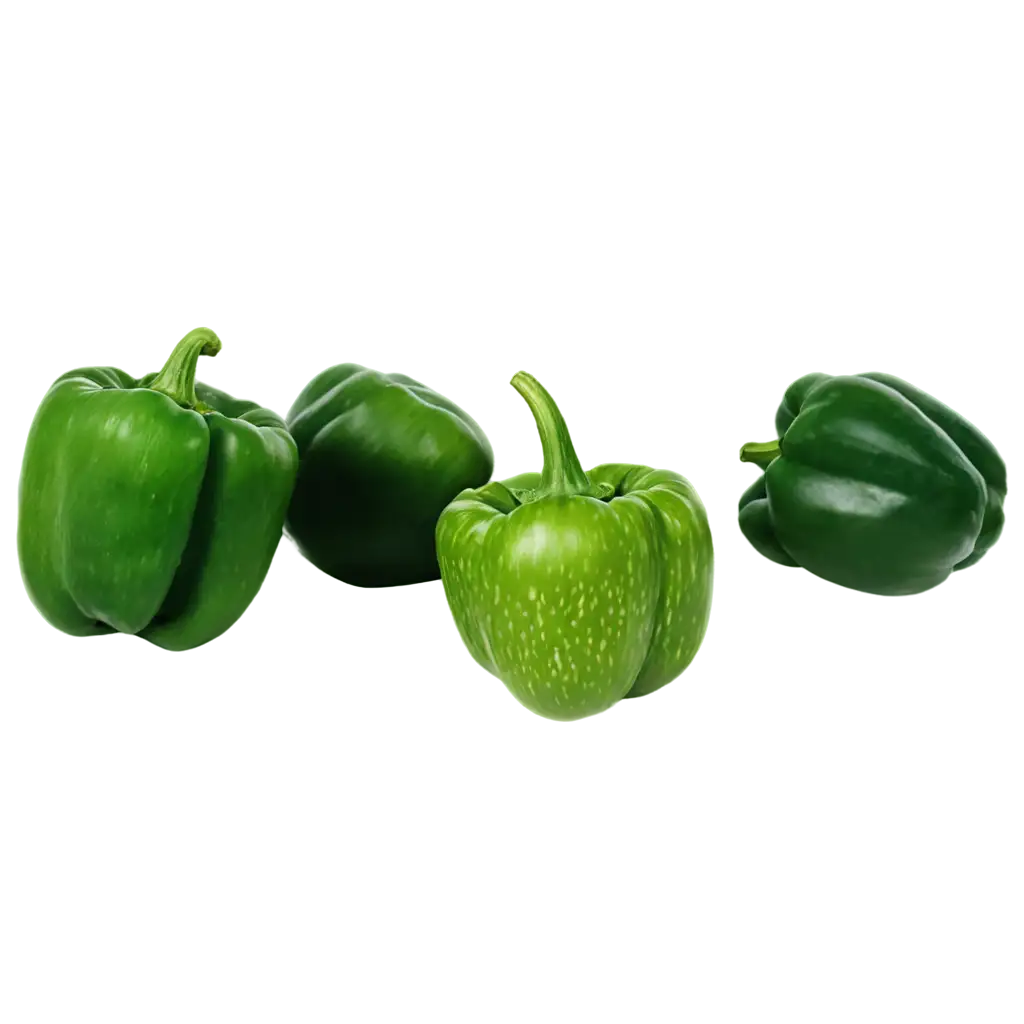 Create a PNG pack featuring a variety of fresh and colorful bell peppers, perfect for culinary designs.