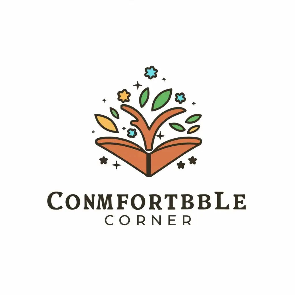 a logo design,with the text "Comfortable corner", main symbol:Comics, stars, leaves,Moderate,be used in Nonprofit industry,clear background