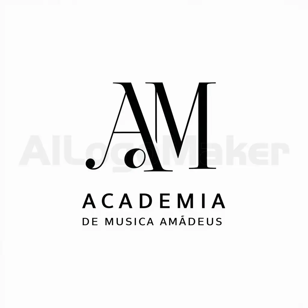 a logo design,with the text "Academia de Musica Amadeus", main symbol:Letras,Minimalistic,clear background