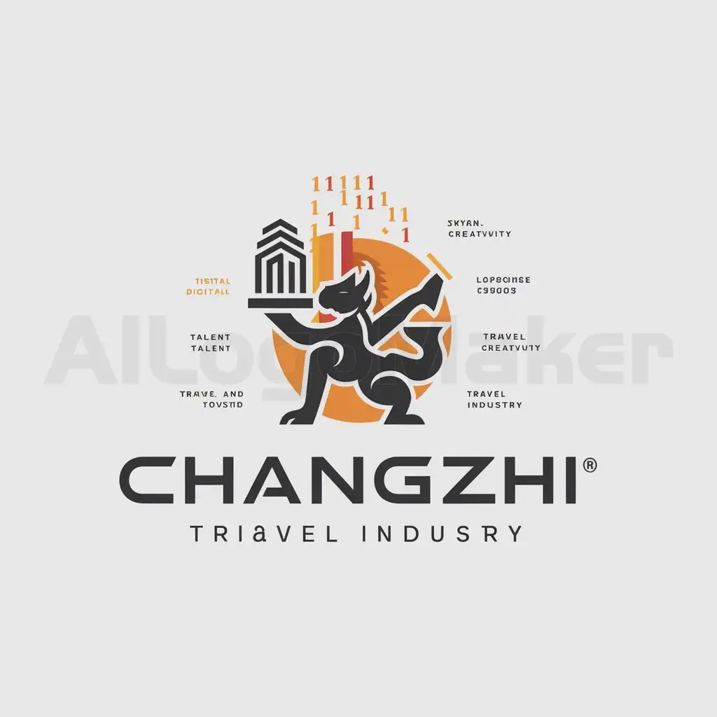 a logo design,with the text "Changzhi", main symbol:myth,architecture,digital industry,talent,Moderate,be used in Travel industry,clear background