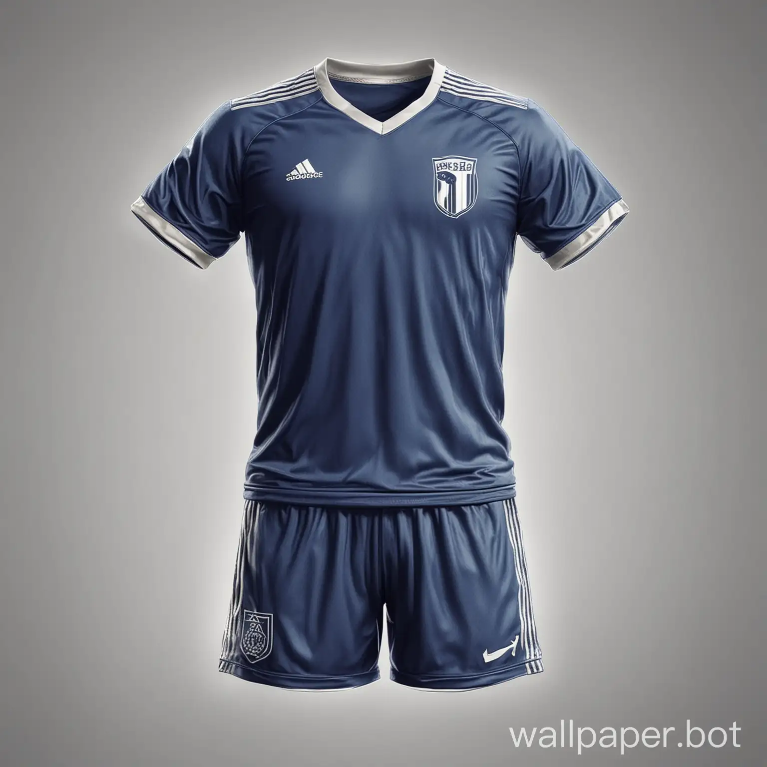 blue soccer uniform with white stripes on a white background sketch concept