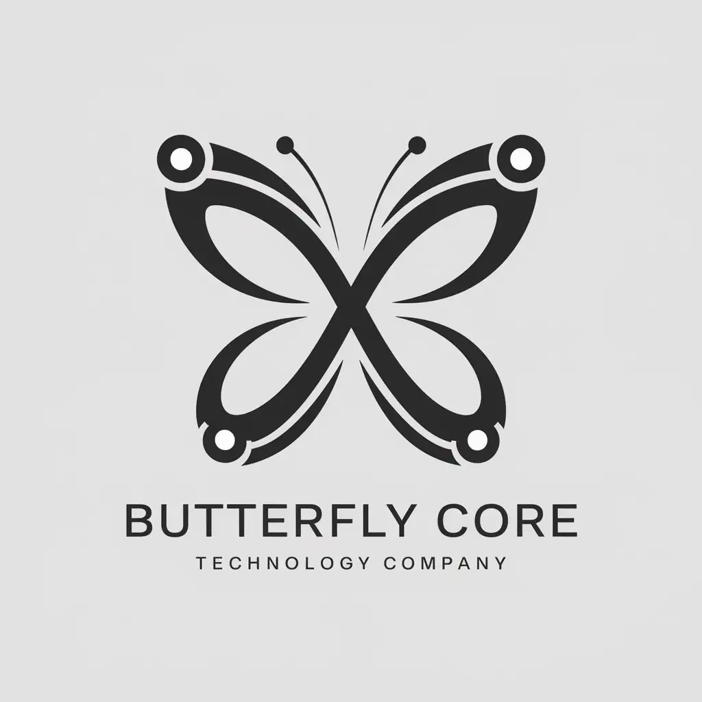 a logo design,with the text "Butterfly Core", main symbol:X letter makes an abstract butterfly, background circular line, semi-conductor company,Moderate,be used in Technology industry,clear background