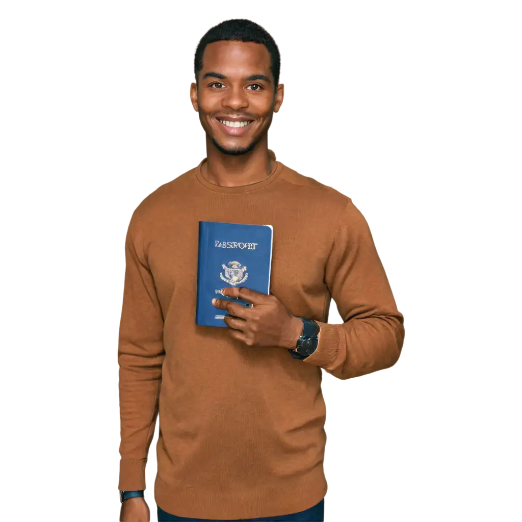 African Man with passport