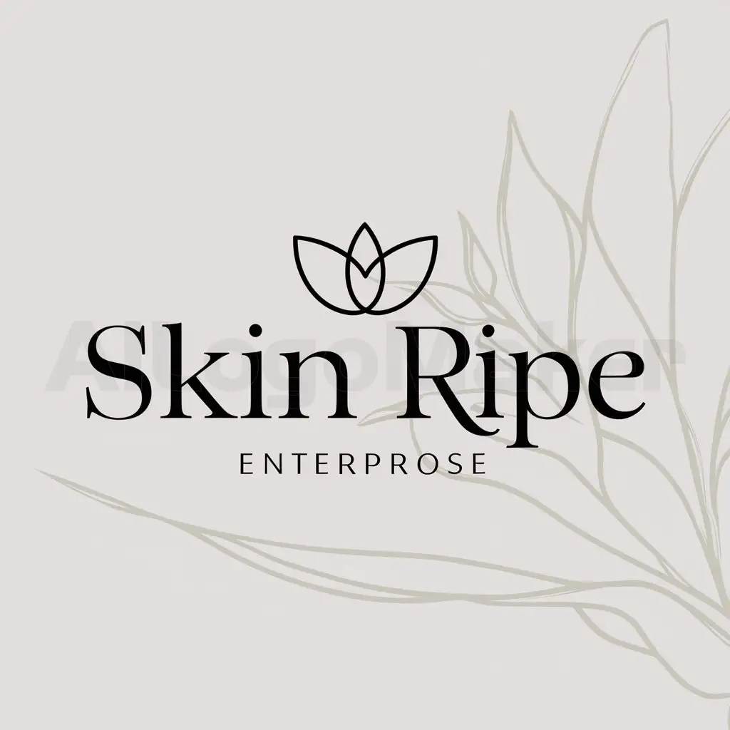 a logo design,with the text "SkinRipe Enterprose", main symbol:Skin Ripe,Minimalistic,be used in Beauty Spa industry,clear background
