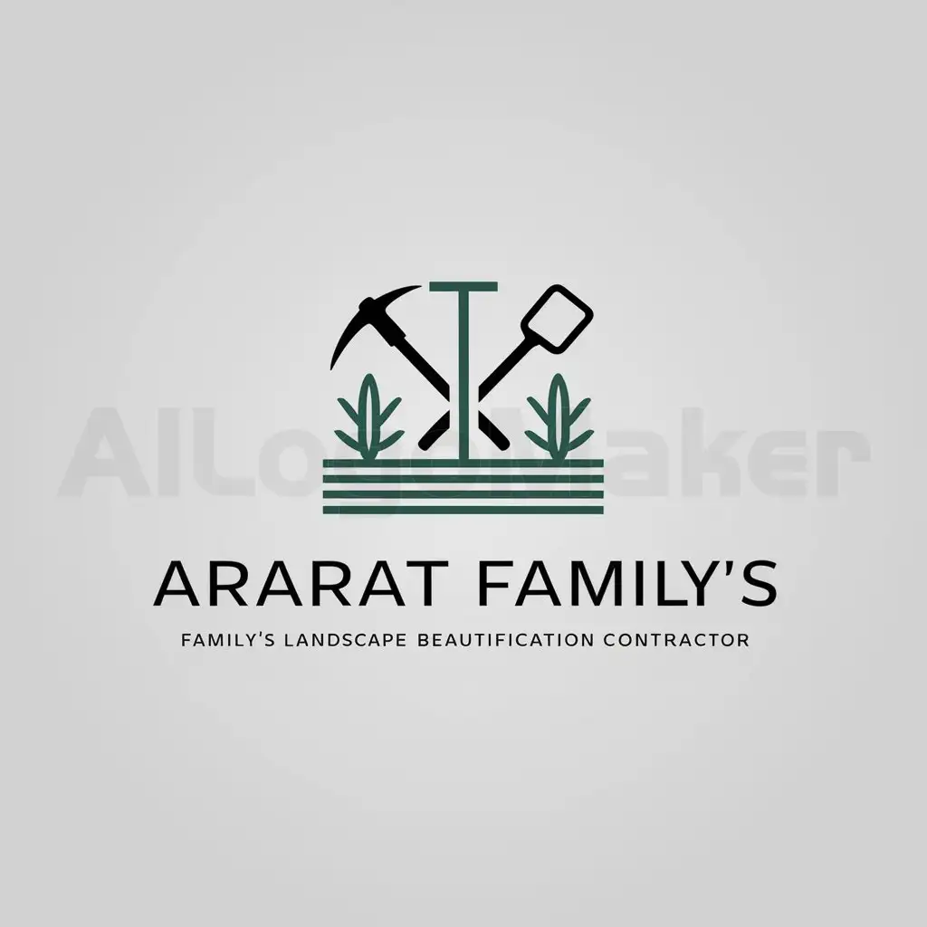 a logo design,with the text "Ararat Family's Landscape Beautification Contractor", main symbol:Landscape Beautification Contractor,Minimalistic,be used in Construction industry,clear background