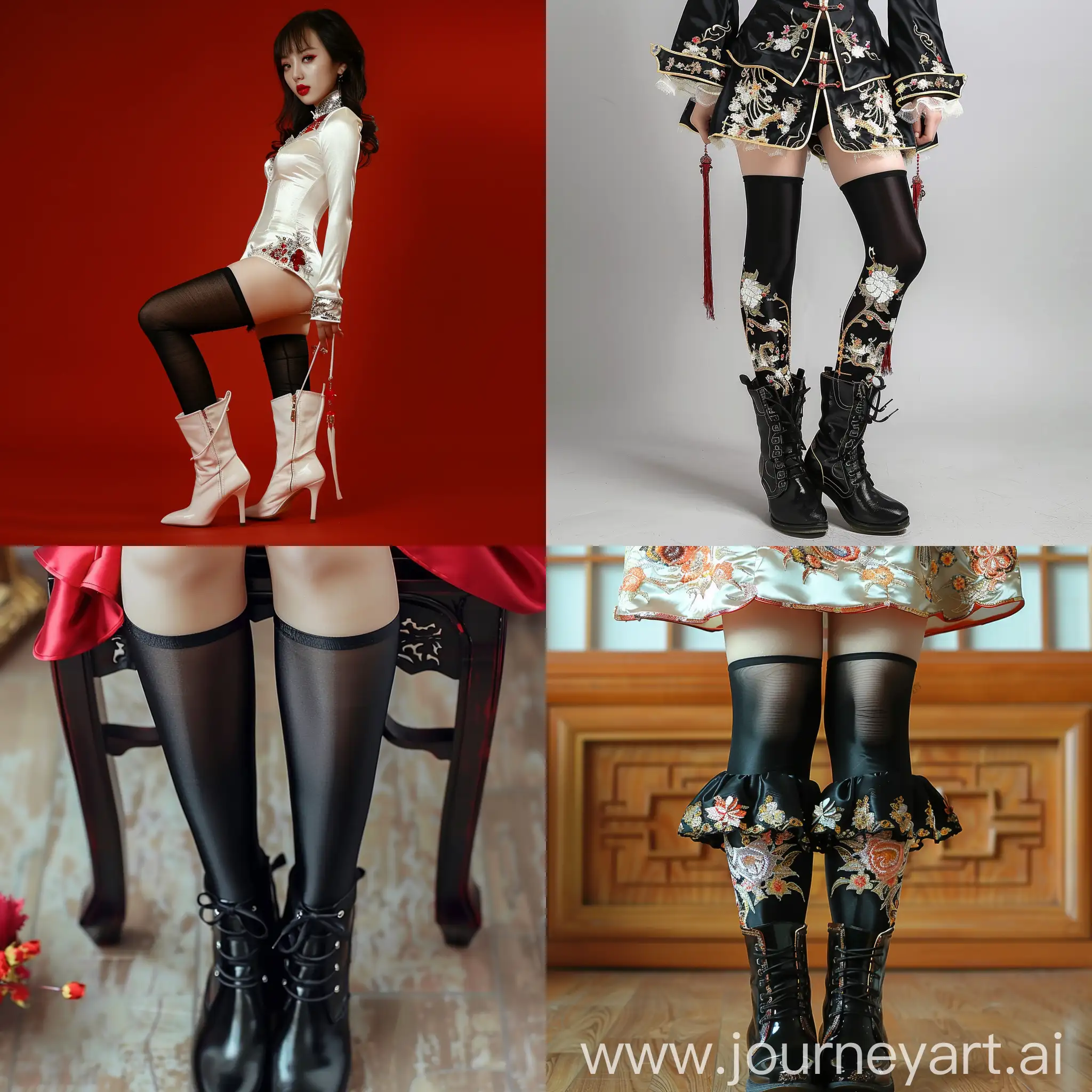 Chinese-Women-in-High-Boots-and-Black-Silk-Stockings