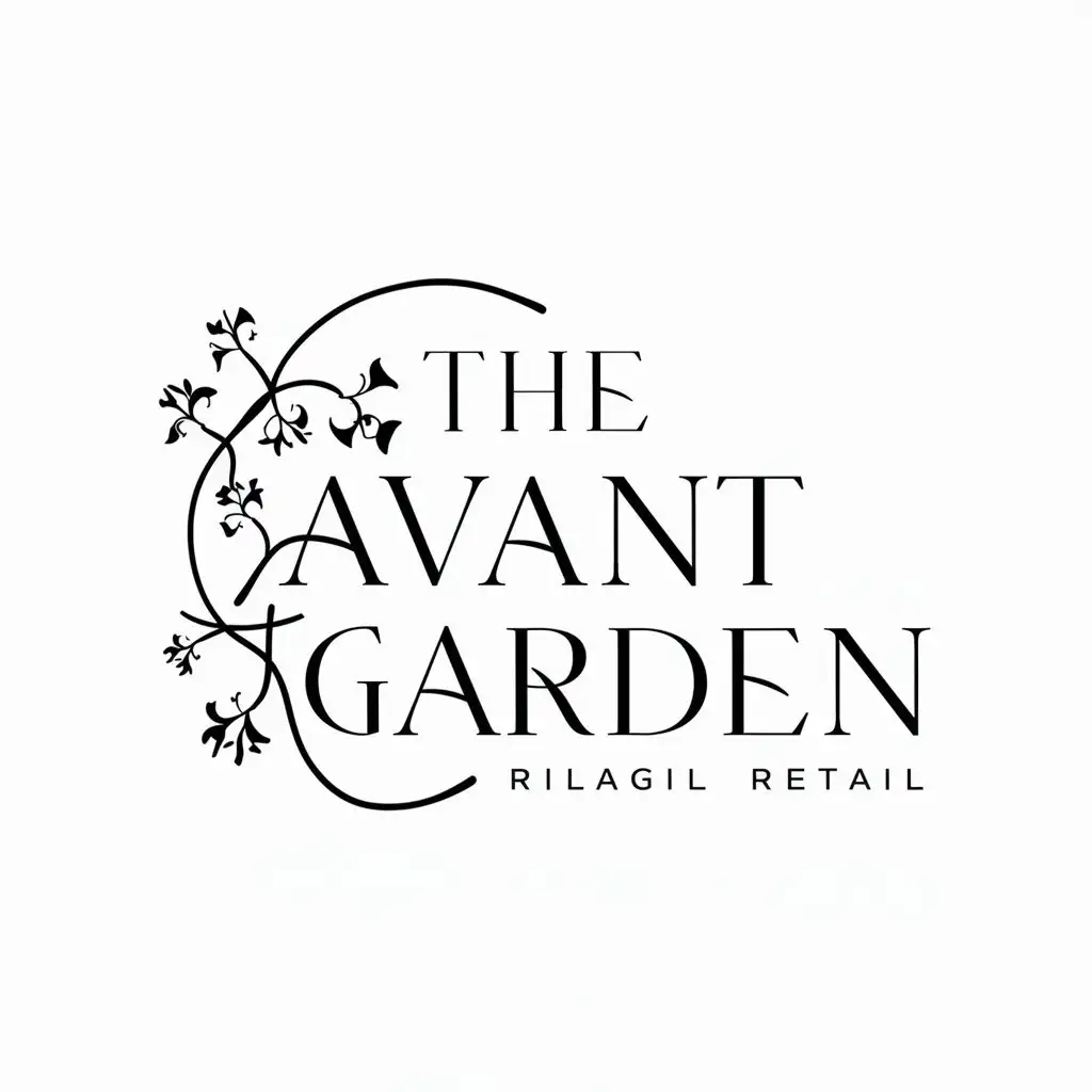 a logo design,with the text "The Avant Garden", main symbol:vines, flowers, mother nature, filigree modern,Minimalistic,be used in Retail industry,clear background
