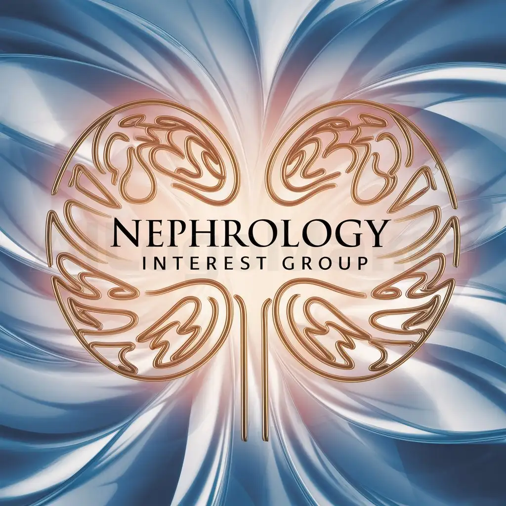 a logo design,with the text "Nephrology Interest Group", main symbol:Kidney,complex,clear background