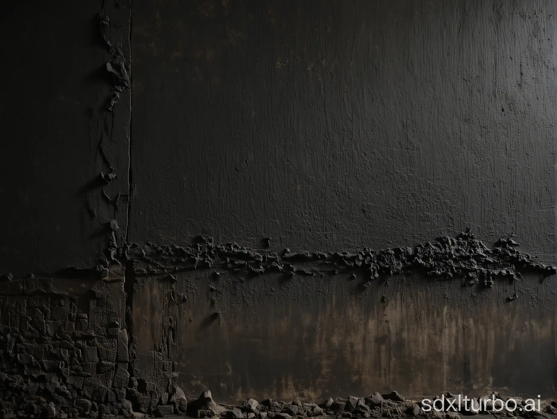 Serene-Black-Wall-with-Textural-Details-in-WabiSabi-Style
