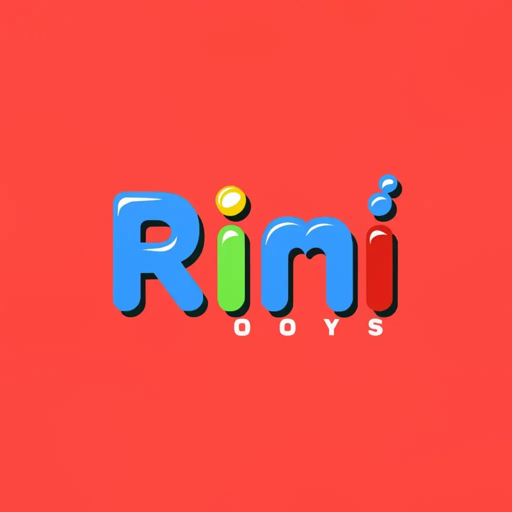 a logo design,with the text "rimi toys", main symbol: