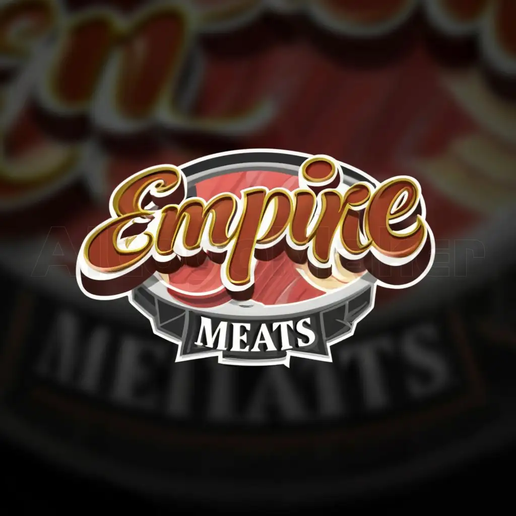 LOGO-Design-For-Empire-Meats-Bold-Text-with-Steak-Symbol-on-Clear-Background