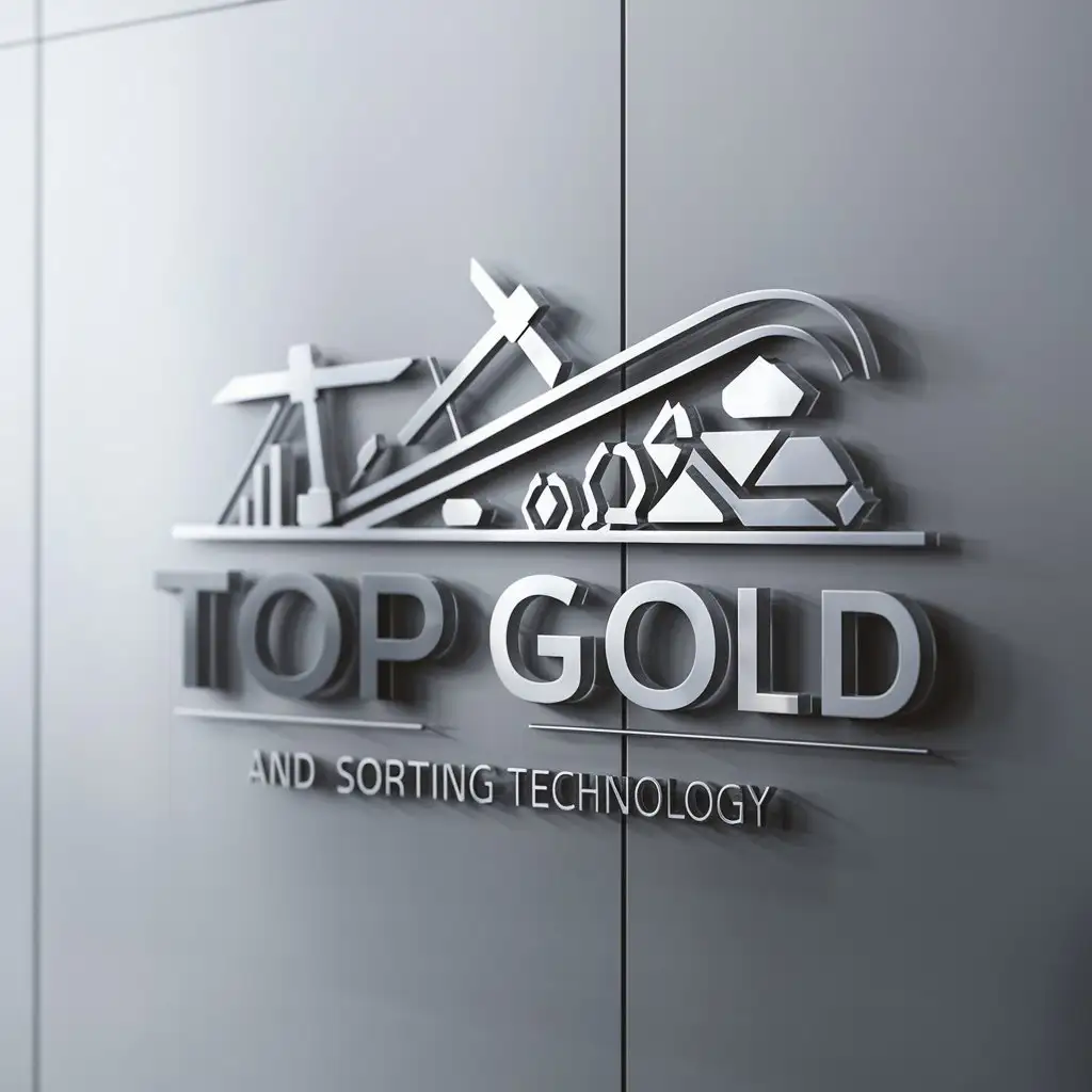 a logo design,with the text "TOP GOLD", main symbol:MINING SORTING TECHNOLOGY,Moderate,clear background