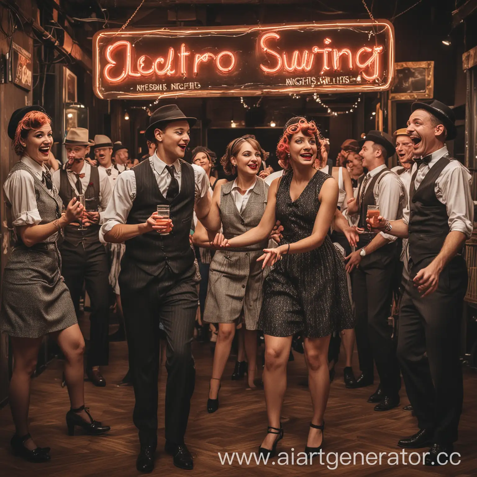 Vibrant-Electro-Swing-Dance-Party-Under-Neon-Lights