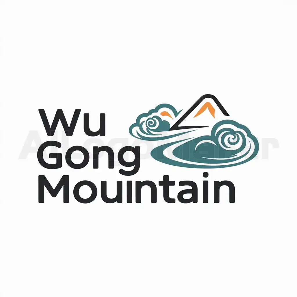 Logo-Design-For-Wu-Gong-Mountain-Serene-Green-and-Mountain-Peak-Theme