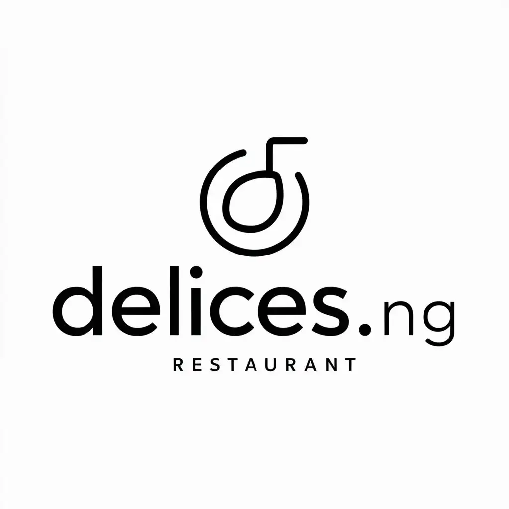 a logo design,with the text "Delices.ng", main symbol:Food,Minimalistic,be used in Restaurant industry,clear background