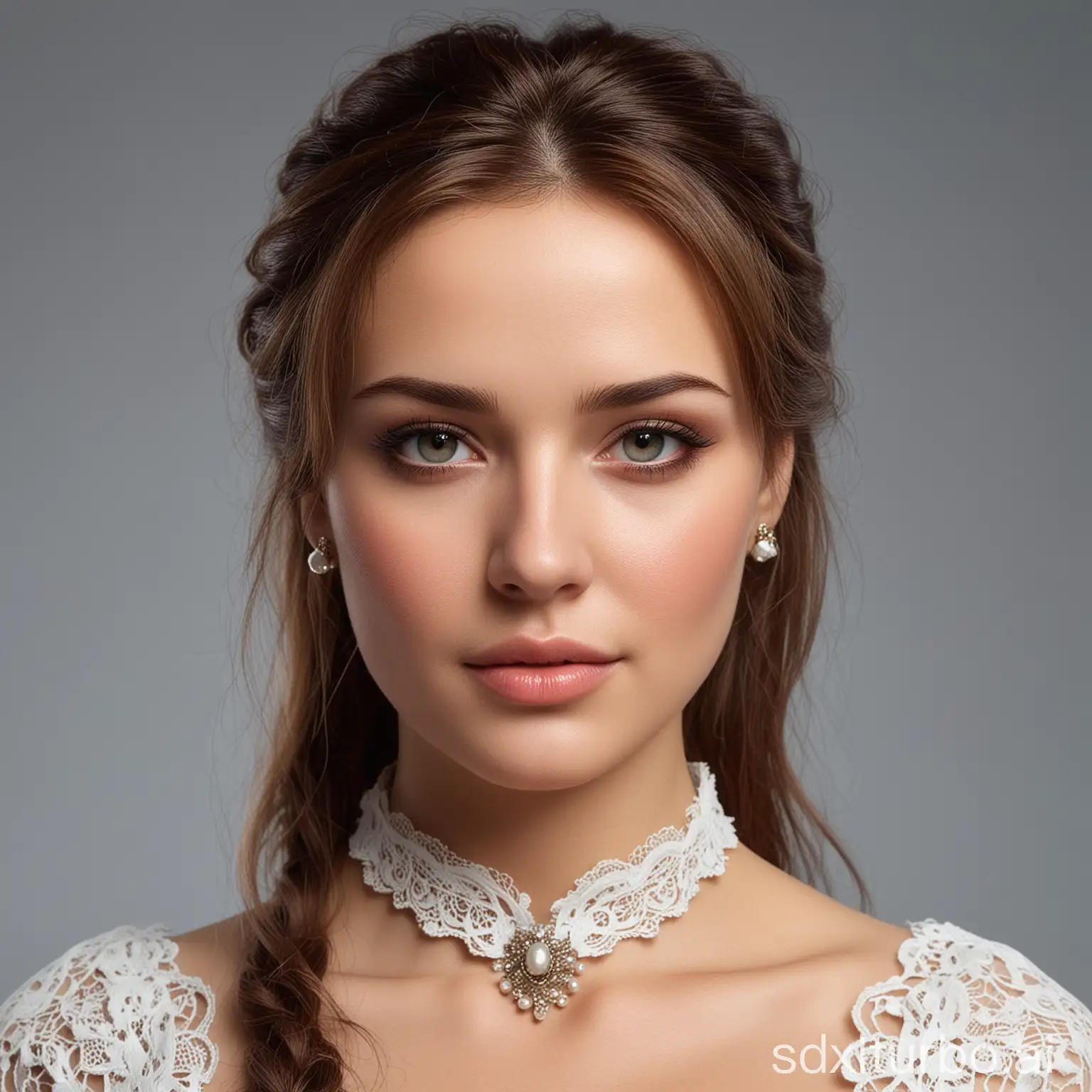 Realistic-Portrait-of-a-Beautifully-Dressed-Woman