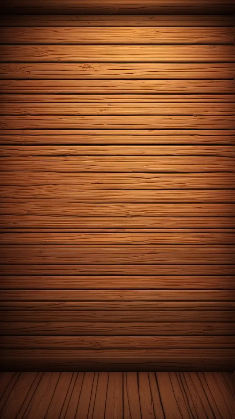 Cartoony color: Old brown slatted wood wall inerior night