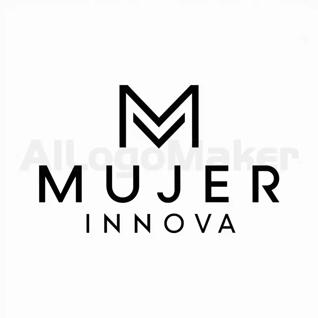 a logo design,with the text "Mujer Innova", main symbol:letras,Minimalistic,clear background