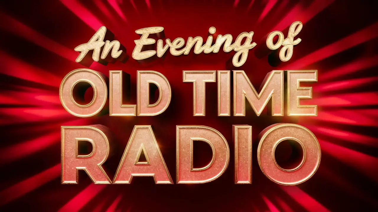 Old Time Radio in 3D Letters Against a Vibrant Red Background