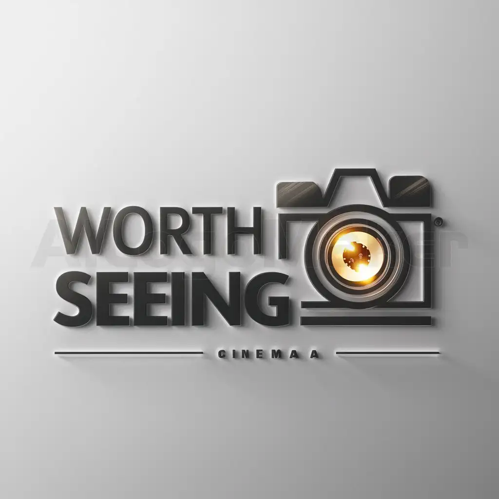 a logo design,with the text "Worth seeing", main symbol:'Camera',Moderate,be used in Cinema industry,clear background